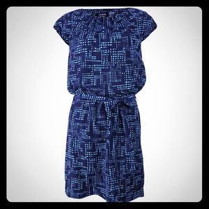 Guess Belted Blouson Patterned Dress